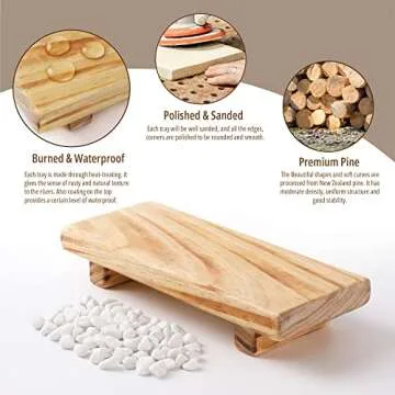 Wood Pedestal Soap Stand, Farmhouse Wood Riser, Soap Dish Holder Decor for Bathroom Kitchen, Soap Tr...