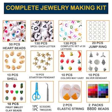 YITOHOP 8800+pcs 4mm 12/0 48 Colors Glass Seed Beads, Charms Bracelet Jewelry Making Beads Kit Gifts...