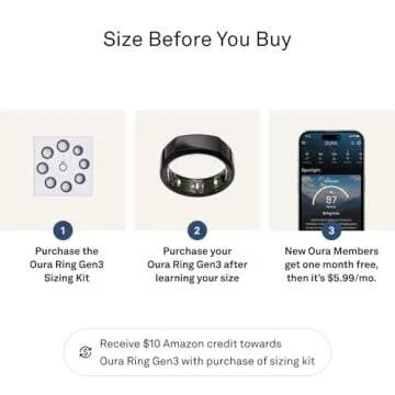 Oura Ring Gen3 Heritage - Black - Size 13 - Smart Ring - Size First with Oura Ring Gen3 Sizing Kit - Sleep Tracking Wearable - Heart Rate - Fitness Tracker - 5-7 Days Battery Life