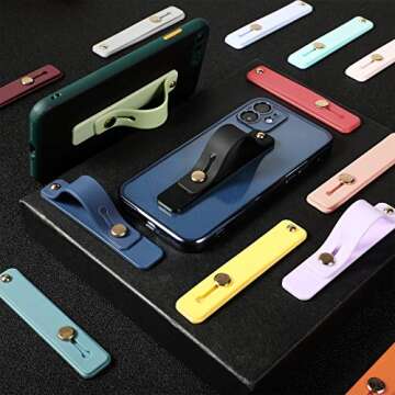Weewooday 15 Pieces Phone Grip Strap Telescopic Finger Loop Assorted Colors Phone Finger Strap Holde...
