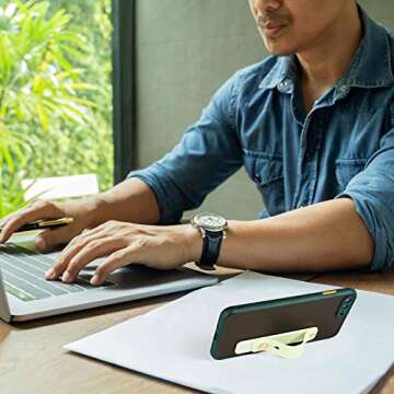 Weewooday 15 Pieces Phone Grip Strap Telescopic Finger Loop Assorted Colors Phone Finger Strap Holder Silicone Stretch Grip Stand for Most Mobile Phones and Tablets