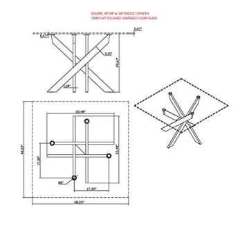 Modern Milan Petra Clear Glass & Chrome Dining Table