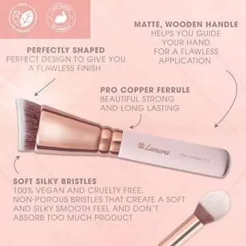 Pro Face Contour Brush Set - Synthetic Contouring Sculpting and Highlighting Kit - Cream Blush Powder Flat Nose Cheek Round Small Angled Fan Tapered Precision Kabuki Foundation Makeup Brushes