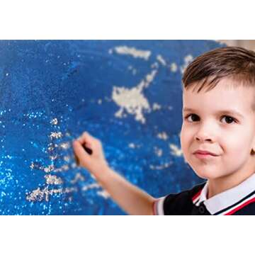 Sensory Wall Sequin Flip Fabric for Kids,0.2" Large Sequins Sensory Graffiti Fabric for Toddlers,Tac...