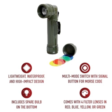 Rothco G.I. Type D-Cell Flashlight with Colored Lenses