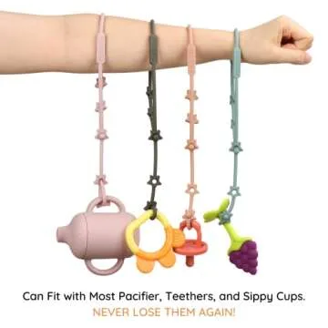 Adjustable Baby Toy Straps 4 Pack for Sippy Cups & Pacifiers