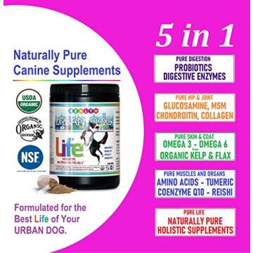 NATURALLY Pure LIFE Dog Supplements: Probiotics for Dogs, Digestive Enzymes for Gut & Immune Health ...