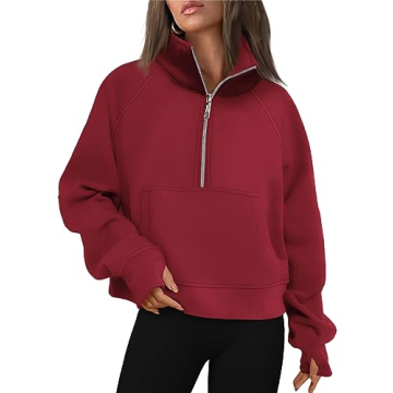 AUTOMET Women's Half Zip Cropped Pullover Fleece Hoodie - Perfect Fall Outfit for Every Occasion!