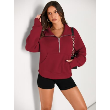 AUTOMET Women's Cozy Cropped Fleece Hoodie for Fall