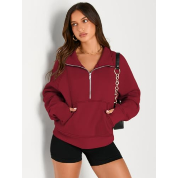 AUTOMET Women's Cozy Cropped Fleece Hoodie for Fall