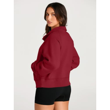 AUTOMET Women's Cozy Cropped Fleece Hoodie for Fall