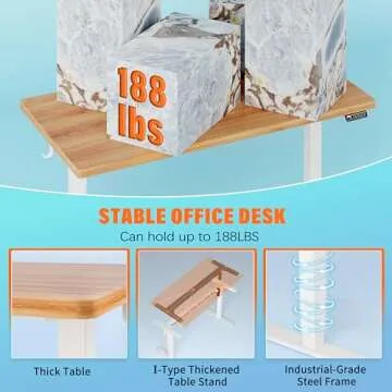 GABRYLLY 55x24 Adjustable Height Desk for Home Office