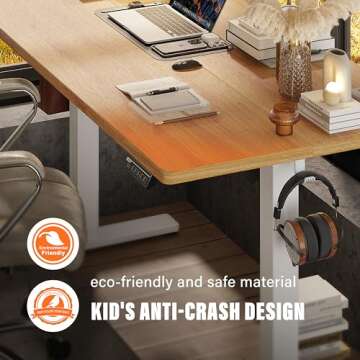 GABRYLLY 55x24 Adjustable Height Desk for Home Office