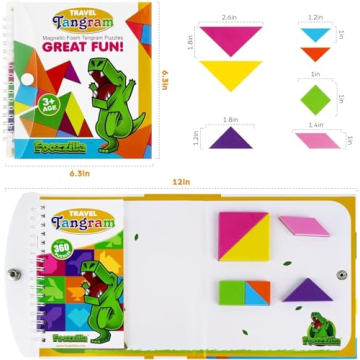 FOOZZILLA Magnetic Tangram Puzzle Set for Fun Learning