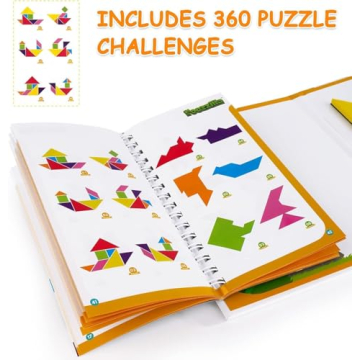 FOOZZILLA Magnetic Tangram Puzzle Set for Fun Learning