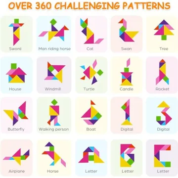 FOOZZILLA Magnetic Tangram Puzzle Set for Fun Learning
