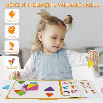 FOOZZILLA Magnetic Tangram Puzzle Set for Fun Learning