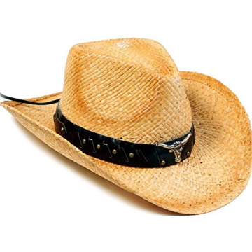 Livingston Cowboy Hats Men & Women's Woven Straw Cowgirl Hat with Band