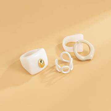 Trendy Jumwrit Punk Chunky Rings Set for Stylish Women