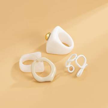 Trendy Jumwrit Punk Chunky Rings Set for Stylish Women