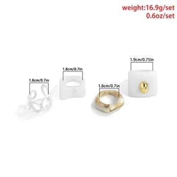 Trendy Jumwrit Punk Chunky Rings Set for Stylish Women