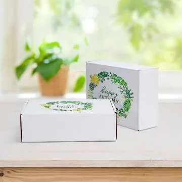 HORLIMER 10x7x3 inches Shipping Boxes Set of 25, White Corrugated Cardboard Box Literature Mailer, 25 Stickers Included