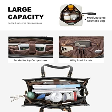 LOVEVOOK Stylish Canvas Laptop Tote Bag 15.6 inch