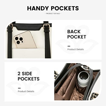 LOVEVOOK Stylish Canvas Laptop Tote Bag 15.6 inch