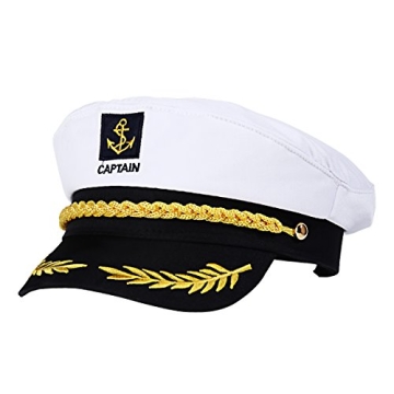 Adult Yacht Boat Sailor Captain Costume Hat with Adjustable Fit and Stylish Design