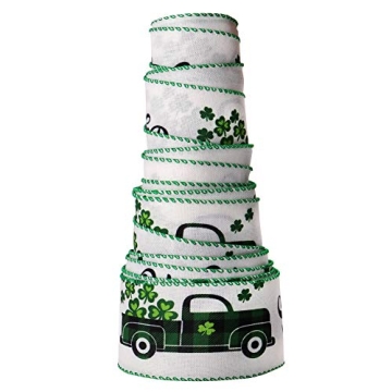 Wired Edge Green Plaid Ribbon for St. Patrick’s Day Crafts