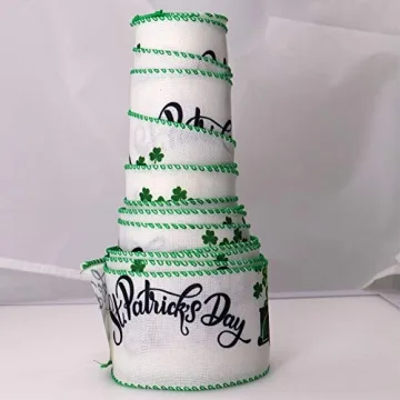 Wired Edge Green Plaid Ribbon for St. Patrick’s Day Crafts