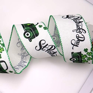 Wired Edge Green Plaid Ribbon for St. Patrick’s Day Crafts