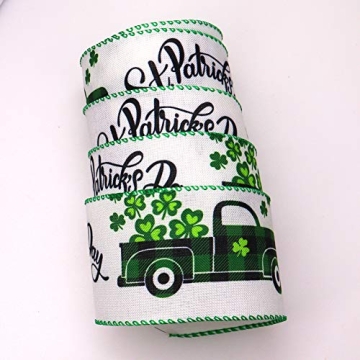 Wired Edge Green Plaid Ribbon for St. Patrick’s Day Crafts