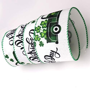 Wired Edge Green Plaid Ribbon for St. Patrick’s Day Crafts