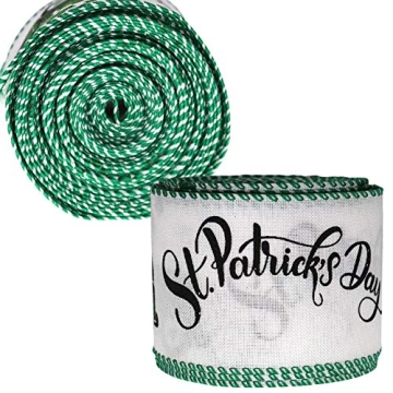 Wired Edge Green Plaid Ribbon for St. Patrick’s Day Crafts