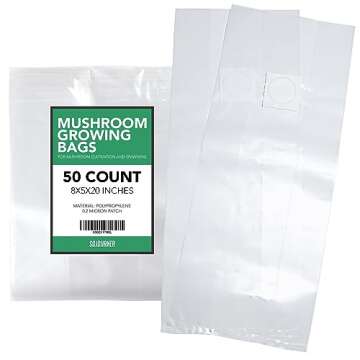 Mushroom Grow Bags 50 Pack - Durable with Filtration for Growth