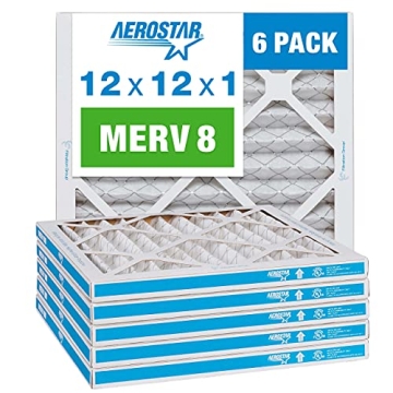 Aerostar MERV 8 Pleated Air Filter Pack of 6 for Clean Air