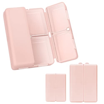 FYY 2 Pcs Daily Pill Organizer - Portable Pill Case for Travel with 7 Compartments, Folding Design, ...