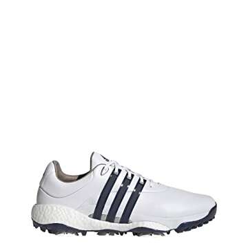 adidas Men's Tour360 22 Golf Shoes, Footwear White/Collegiate Navy/Silver Metallic, 11