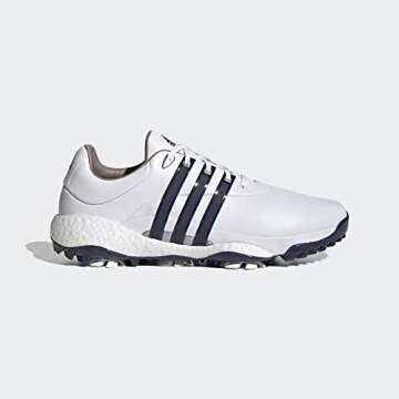 adidas Men's Tour360 22 Golf Shoes, Footwear White/Collegiate Navy/Silver Metallic, 11