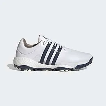 adidas Men's Tour360 22 Golf Shoes, Footwear White/Collegiate Navy/Silver Metallic, 11