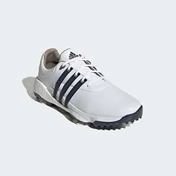 adidas Men's Tour360 22 Golf Shoes, Footwear White/Collegiate Navy/Silver Metallic, 11