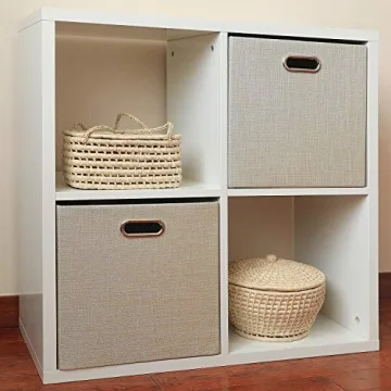 Sturdy Foldable Storage Bins - Set of 2, 13x13 Inches