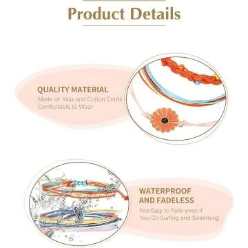 Surfer Wave Bracelet Set - 21 Adjustable Pieces