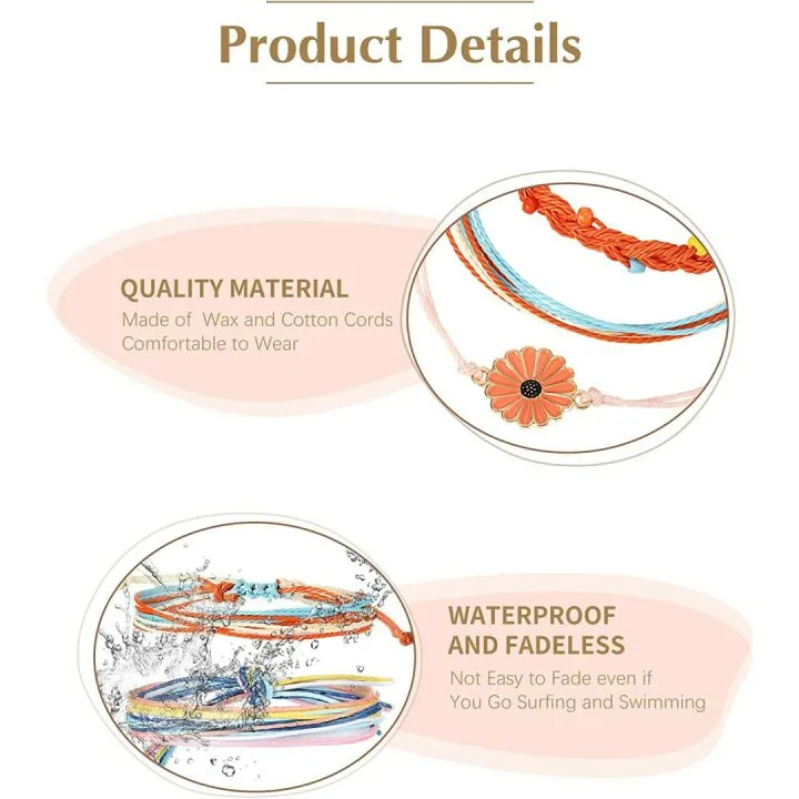 Surfer Wave Bracelet Set - 21 Adjustable Pieces