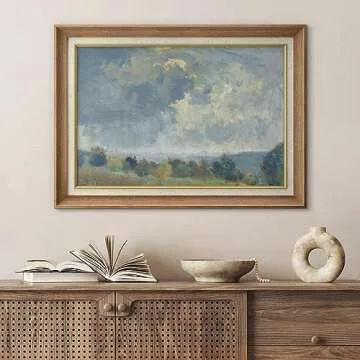 SIGNFORD Premium Framed Wall Art Print Vibrant Blue Sky Emerald Green Forest Nature Wilderness Fine ...