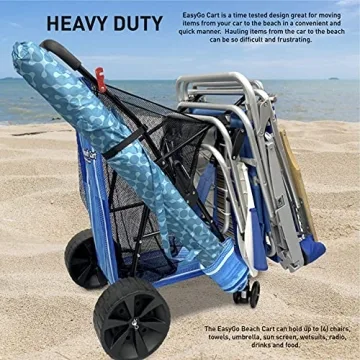 EasyGo Beach Cart - Heavy Duty Design with Large Wheels