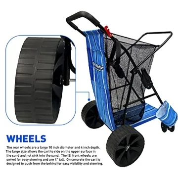EasyGo Beach Cart - Heavy Duty Design with Large Wheels