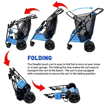 EasyGo Beach Cart - Heavy Duty Design with Large Wheels