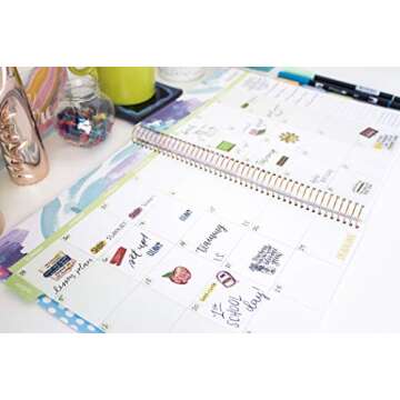 bloom daily planners Undated Academic Year Teacher Planner & Calendar - Lesson Plan Organizer Book (9" x 11") - Learn with Joy